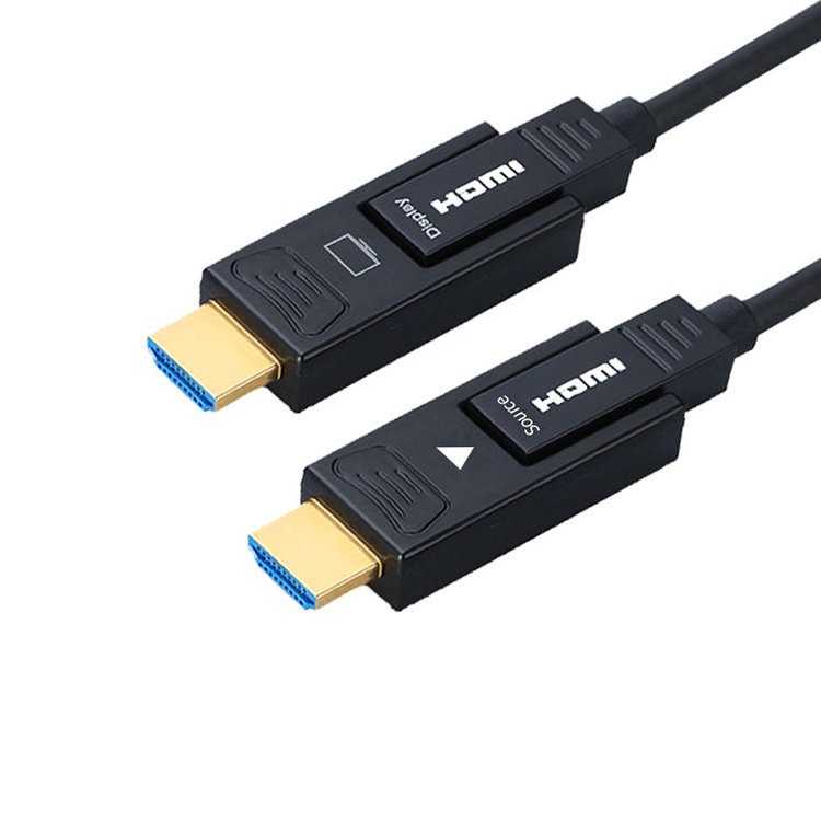 Fiber Optic HDMI® Cable with Dual Connectors, support 4K UHD 60Hz at 18Gbps for HDTV TVBOX Gaming Box Projector